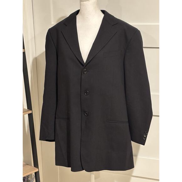Armani Collezioni Giorgio Jacket /Blazer 42R Men 100% Wool Black ( WORN ONCE)